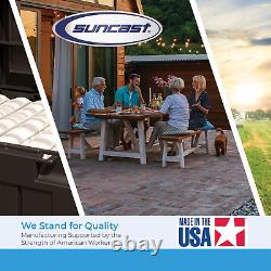 Suncast Glidetop Horizontal Outdoor Storage Shed with Pad-Lockable Sliding Lid a