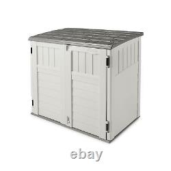 Suncast Horizontal 34 Cubic Feet Plastic Outdoor Storage Shed with Floor and