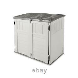 Suncast Horizontal 34 Cubic Feet Plastic Outdoor Storage Shed with Floor and