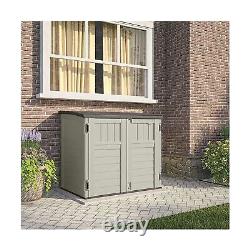 Suncast Horizontal 34 Cubic Feet Plastic Outdoor Storage Shed with Floor and