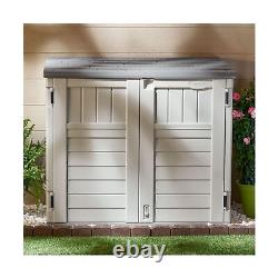 Suncast Horizontal 34 Cubic Feet Plastic Outdoor Storage Shed with Floor and