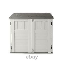 Suncast Horizontal 34 Cubic Feet Plastic Outdoor Storage Shed with Floor and