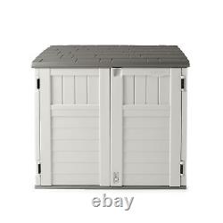 Suncast Horizontal 34 Cubic Feet Plastic Outdoor Storage Shed with Floor and