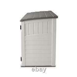 Suncast Horizontal 34 Cubic Feet Plastic Outdoor Storage Shed with Floor and