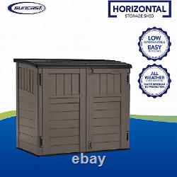 Suncast Horizontal 4 Foot x 2.5 Foot Outdoor/Garden Storage Shed, Stoney Grey