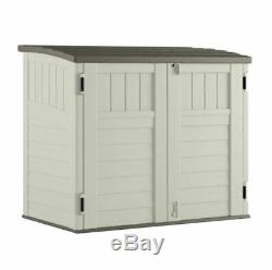 Suncast Horizontal 4 ft. 4 in. W x 2 ft. 8 in. D Storage Shed Stow Away, Ivory