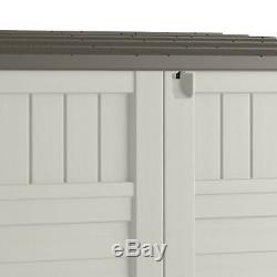 Suncast Horizontal 4 ft. 4 in. W x 2 ft. 8 in. D Storage Shed Stow Away, Ivory