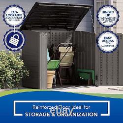 Suncast Horizontal Garden Storage Shed, Resin, Patio or Back Yard, Sand