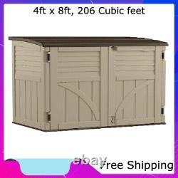 Suncast Horizontal Garden Storage Shed, Resin, Patio or Back Yard, Taupe Color