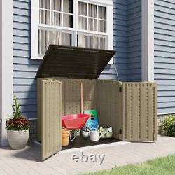 Suncast Horizontal Garden Storage Shed, Resin, Patio or Back Yard, Taupe Color