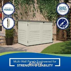 Suncast Horizontal Storage Shed Stow Away Resin Lockable Door 3 Ft 8x 5 Ft11