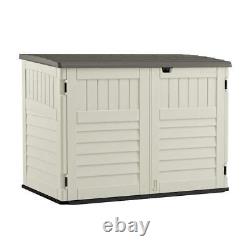 Suncast Horizontal Storage Shed Traditional Double Lockable Door Plastic Gray