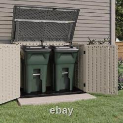 Suncast Horizontal Storage Shed Traditional Double Lockable Door Plastic Gray