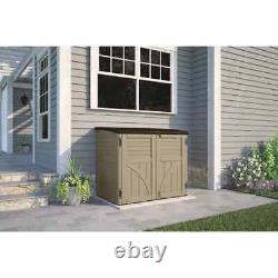 Suncast Horizontal Utility Garbage Shed BMS3400 34 Cubic Feet Beige