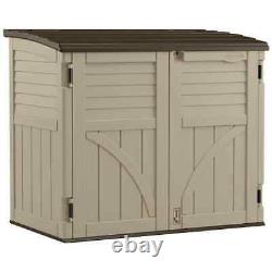 Suncast Horizontal Utility Garbage Shed BMS3400 34 Cubic Feet Beige