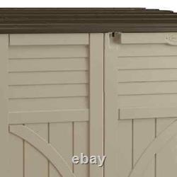 Suncast Horizontal Utility Garbage Shed BMS3400 34 Cubic Feet Beige