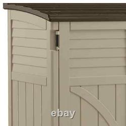 Suncast Horizontal Utility Garbage Shed BMS3400 34 Cubic Feet Beige