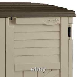 Suncast Horizontal Utility Garbage Shed BMS3400 34 Cubic Feet Beige