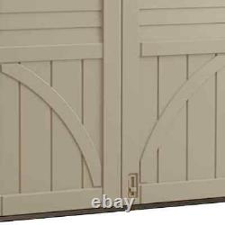 Suncast Horizontal Utility Garbage Shed BMS3400 34 Cubic Feet Beige