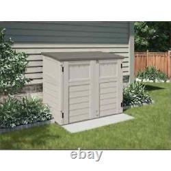 Suncast Outdoor Storage Cabinet 8x5x9.5 Horizontal Storage Shed+Lockable Lid