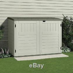 Suncast Outdoor Storage Shed, 70-1/2inWx44-1/4inD Vanilla/Stoney Resin BMS4700
