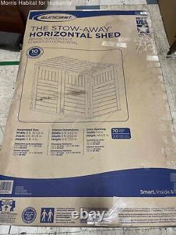 Suncast The Stow Away BMS4700 Resin Horizontal Shed Garbage Can Storage Open Box