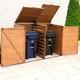 Trsm5937-e Horizontal Trash And Recycling Storage-sheds, Medium Brown