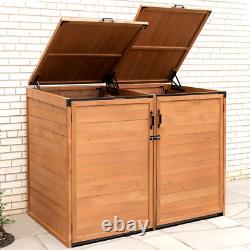 TRSM5937-E Horizontal Trash and Recycling Storage-Sheds, Medium Brown
