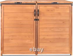 TRSM5937-E Horizontal Trash and Recycling Storage-Sheds, Medium Brown