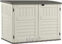 The Stow-Away 6 Ft. X 4 Ft. Plastic Horizontal Storage Shed with Floor Kit Beige