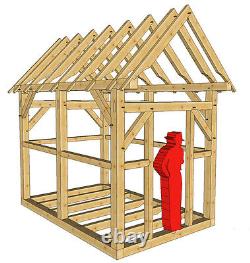 Timber Frame 8' x 12' Playhouse/Shed Plans on 8 1/2x11 paper new