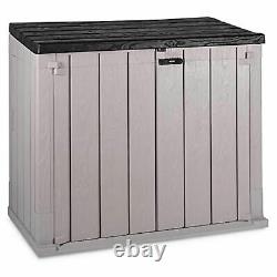 Toomax Outdoor Horizontal Storage Shed Box for Tools, Taupe Gray and Anthracite