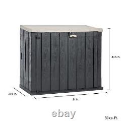 Toomax Stora Way Horizontal Outdoor Storage Shed Cabinet for Trash Cans, Gard