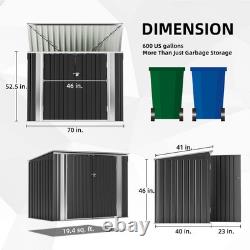 Tozey 70 in. W x 40 in. D x 52.5 in. H Galvanized Steel Horizontal Trash and for