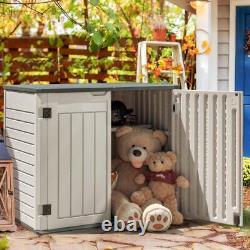 Tozey Deck Box 4'2X2'5 205-Gal. Outdoor Horizontal Resin Uv Protection White