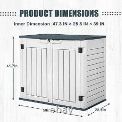 Tozey Deck Box 4'2X2'5 205-Gal. Outdoor Horizontal Resin Uv Protection White