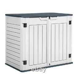 Tozey Horizontal Storage Deck Boxes 205 Gal. Capacity Waterproof Resin White