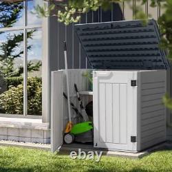 Tozey Horizontal Storage Deck Boxes 205 Gal. Capacity Waterproof Resin White