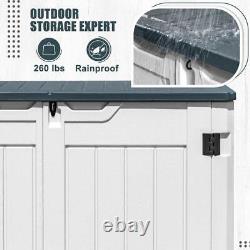 Tozey Horizontal Storage Deck Boxes 205 Gal. Capacity Waterproof Resin White