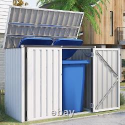 US 46 Cu. Ft Outdoor Storage Box Sheds Horizontal Cabinet Box, Bikes Trash Cans