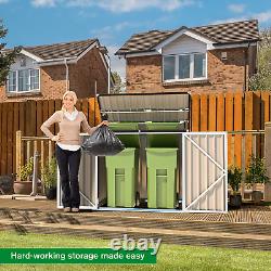 US 46 Cu. Ft Outdoor Storage Box Sheds Horizontal Cabinet Box, Bikes Trash Cans