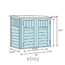 Utility 4.5 ft. W x 2.5 ft. D Resin Horizontal Garbage Shed New