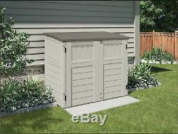 Vanilla 34 Cu Ft Horizontal Utility Storage Shed With 3-Door Locking System Resin