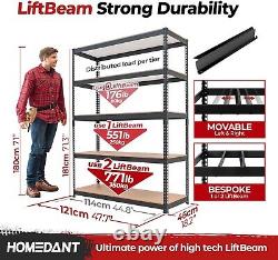 Versatile 5-Tier Utility Shelf Heavy-Duty Metal Storage Rack for Garage & Shed