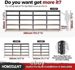 Versatile 5-Tier Utility Shelf Heavy-Duty Metal Storage Rack for Garage & Shed