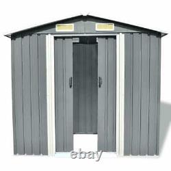 VidaXL Garden Storage Shed Gray Metal 80.3x52x73.2 Practical