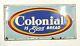 Vintage Distressed Original Colonial Bread Advertising Metal Sign 28x13.5
