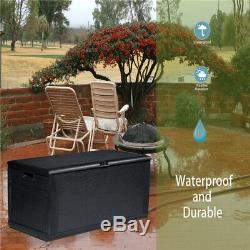 Waterproof Lockable Deck Box Storage Container Shed Bin Backyard Patio Outdoor