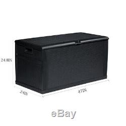 Waterproof Lockable Deck Box Storage Container Shed Bin Backyard Patio Outdoor