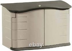 Weather Resistant Small Horizontal Resin Outdoor Storage Shed Olive and Sandston